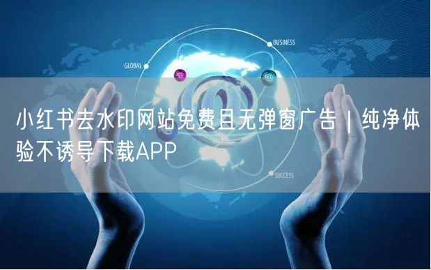 小红书去水印网站免费且无弹窗广告｜纯净体验不诱导下载APP