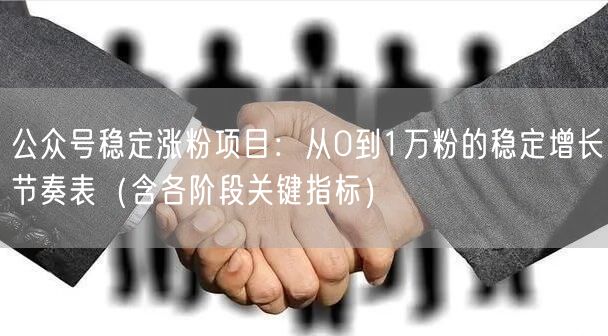 公众号稳定涨粉项目：从0到1万粉的稳定增长节奏表（含各阶段关键指标）